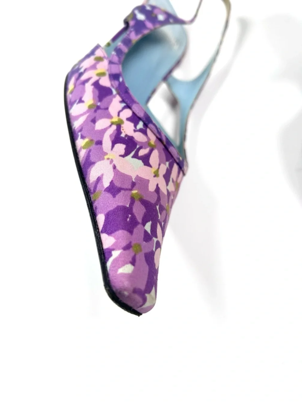 Vintage Moschino Cheap & Chic Purple Floral Slingback Heel‎ Women’s 39 Spring
